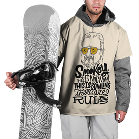 Накидка на куртку 3D с принтом Walters world of pain в Тюмени, 100% полиэстер |  | Тематика изображения на принте: big lebowski | donney | dude | lebowski | the big lebowski | the dude | walter | большой лебовски | лебовски | чувак