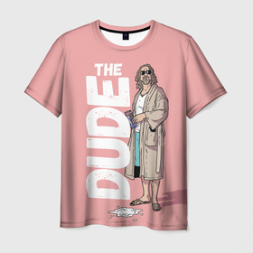 Мужская футболка 3D с принтом The Real Dude в Белгороде, 100% полиэфир | прямой крой, круглый вырез горловины, длина до линии бедер | big lebowski | donney | dude | lebowski | the big lebowski | the dude | walter | большой лебовски | лебовски | чувак