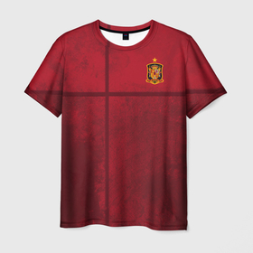 Мужская футболка 3D с принтом форма сборной Испании , 100% полиэфир | прямой крой, круглый вырез горловины, длина до линии бедер | 2021 | championship | cup | dzyuba | russia | world | европы | испания | мира | мундиаль | форма | футбол | чемпионат