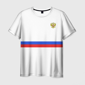 Мужская футболка 3D с принтом форма сборной России , 100% полиэфир | прямой крой, круглый вырез горловины, длина до линии бедер | Тематика изображения на принте: 2021 | championship | cup | dzyuba | russia | world | европы | мира | мундиаль | россия | форма | футбол | чемпионат