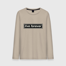 Мужской лонгслив хлопок с принтом Oasis , 100% хлопок |  | live forever | oasis | жить вечно | музыка | оазис | рок