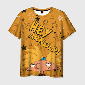 Мужская футболка 3D с принтом Эй Арнольд! , 100% полиэфир | прямой крой, круглый вырез горловины, длина до линии бедер | hey arnold | nickelodeon | арнольд | арнольд шортмэн | звезды | мультсериал | школьные приключения | эй
