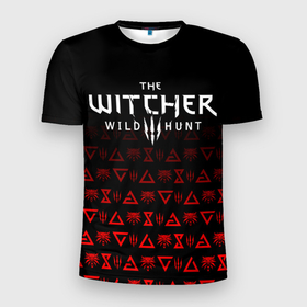 Мужская футболка 3D спортивная с принтом THE WITCHER [1] в Тюмени, 100% полиэстер с улучшенными характеристиками | приталенный силуэт, круглая горловина, широкие плечи, сужается к линии бедра | the witcher | the witcher wild hunt | ведьмак | ведьмак 3: дикая охота