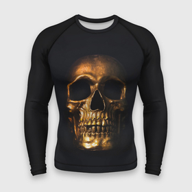 Мужской рашгард 3D с принтом Golden Skull в Тюмени,  |  | Тематика изображения на принте: golden | midas | skull | иллюстрация | черепа