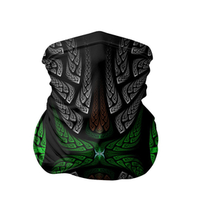 Бандана-труба 3D с принтом Серо-Зеленые Узоры в Новосибирске, 100% полиэстер, ткань с особыми свойствами — Activecool | плотность 150‒180 г/м2; хорошо тянется, но сохраняет форму | зеленый | крутой рисунок | серый | узор