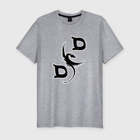 Мужская футболка хлопок Slim с принтом D&D | Dragon  , 92% хлопок, 8% лайкра | приталенный силуэт, круглый вырез ворота, длина до линии бедра, короткий рукав | dd | dragon | dungeons and dragons | днд | дракон | подземелья и драконы