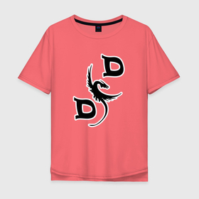 Мужская футболка хлопок Oversize с принтом D&D | Dragon  , 100% хлопок | свободный крой, круглый ворот, “спинка” длиннее передней части | Тематика изображения на принте: dd | dragon | dungeons and dragons | днд | дракон | подземелья и драконы