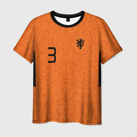 Мужская футболка 3D+ с принтом Нидерланды домашняя форма. Де Лигт , 100% микрофибра | круглый вырез горловины, длина до линии бедер | champion | championship | de ligt | euro | netherlands | uefa | атрибутика | де лигт | домашняя | евро | нидерланды | уефа | фанатская | форма | футбол | чемпион европы
