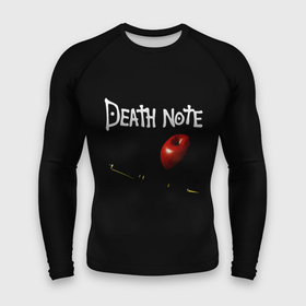 Мужской рашгард 3D с принтом Death Note яблоко и ручка в Белгороде,  |  | Тематика изображения на принте: anime | death note | death note type | l | tegunvteg | аниме | деад нот | деад ноте | игра | лайт ягами | персонаж | рюк