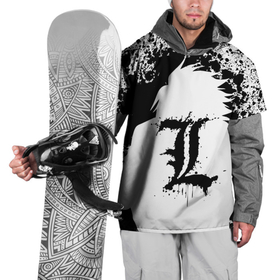 Накидка на куртку 3D с принтом Death Note черная краска в Петрозаводске, 100% полиэстер |  | anime | death note | death note type | l | tegunvteg | аниме | деад нот | деад ноте | игра | лайт ягами | персонаж | рюк