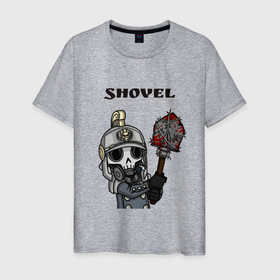 Мужская футболка хлопок с принтом Shovel в Тюмени, 100% хлопок | прямой крой, круглый вырез горловины, длина до линии бедер, слегка спущенное плечо. | shovel | warhammer | вархамер | криг | лопата