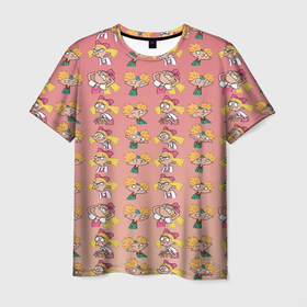 Мужская футболка 3D с принтом Арнольд и Хельга  в Тюмени, 100% полиэфир | прямой крой, круглый вырез горловины, длина до линии бедер | арнольд | мульсериалы | мультсериалы 90х | никелодеон | нулевые | хельга патаки