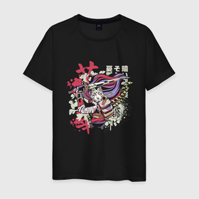 Мужская футболка хлопок с принтом Японский Воин Japanese Warrior , 100% хлопок | прямой крой, круглый вырез горловины, длина до линии бедер, слегка спущенное плечо. | art | cola | cyberpunk samurai | kanji | ninja | oni | ronin | samurai | shogun | арт | иероглифы | кандзи | капли краски | киберпанк самурай | кола | мерч | путь воина | ронин | самурай в маске | сёгун | токио | харакири