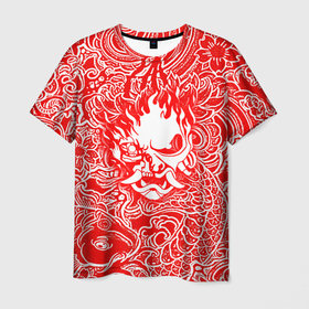 Мужская футболка 3D с принтом Samurai в Курске, 100% полиэфир | прямой крой, круглый вырез горловины, длина до линии бедер | cd projekt red | cyberpunk | cyberpunk 2077 | rdcbp101277 | samurai | киберпанк | киберпанк 2077