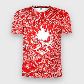 Мужская футболка 3D спортивная с принтом Samurai в Курске, 100% полиэстер с улучшенными характеристиками | приталенный силуэт, круглая горловина, широкие плечи, сужается к линии бедра | cd projekt red | cyberpunk | cyberpunk 2077 | rdcbp101277 | samurai | киберпанк | киберпанк 2077
