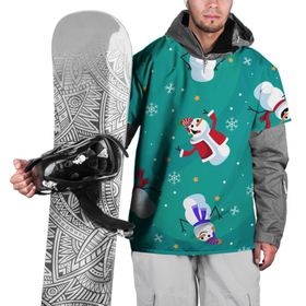 Накидка на куртку 3D с принтом РазНые Снеговики в Тюмени, 100% полиэстер |  | зима | новый год | разное | снеговики | снежинки