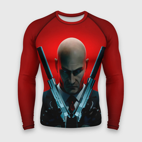 Мужской рашгард 3D с принтом Agent here в Тюмени,  |  | agent 47 | game | games | hitman | hitmen | агент 47 | игра | игры | ршеьфт | хитман | хитмэн