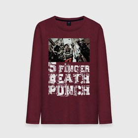 Мужской лонгслив хлопок с принтом Five Finger Death Punch в Кировске, 100% хлопок |  | groove metal | group | rock | грув металл | группа | рок