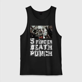 Мужская майка хлопок с принтом Five Finger Death Punch в Кировске, 100% хлопок |  | groove metal | group | rock | грув металл | группа | рок