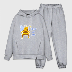 Мужской костюм хлопок OVERSIZE с принтом Пчела Blet it bee в Тюмени,  |  | blet it bee | let it be | пчела | так блэт