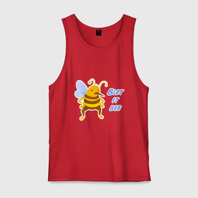Мужская майка хлопок с принтом Пчела Blet it bee в Петрозаводске, 100% хлопок |  | Тематика изображения на принте: blet it bee | let it be | пчела | так блэт