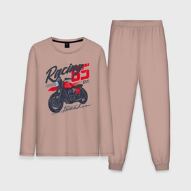 Мужская пижама с лонгсливом хлопок с принтом Racing 85 freedom в Тюмени,  |  | bike | custom | байк | байкер | кастом | мото | мотокросс | мотоцикл | скорость