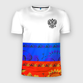Мужская футболка 3D Slim с принтом Russia 3 в Белгороде, 100% полиэстер с улучшенными характеристиками | приталенный силуэт, круглая горловина, широкие плечи, сужается к линии бедра | fashion | game | hip hop | rap | russia | street style | top | игра | мода | огонь | рэп | топ | уличный стиль | хип хоп