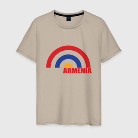 Мужская футболка хлопок с принтом Армения (Armenia) в Белгороде, 100% хлопок | прямой крой, круглый вырез горловины, длина до линии бедер, слегка спущенное плечо. | armenia | armenya | арарат | армения | армяне | армянин | горы | ереван | кавказ | народ | саркисян | ссср | страна | флаг