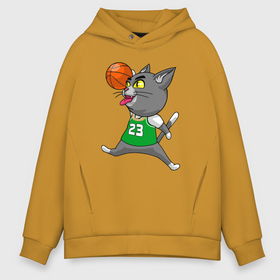Мужское худи Oversize хлопок с принтом Jordan Cat в Екатеринбурге, френч-терри — 70% хлопок, 30% полиэстер. Мягкий теплый начес внутри —100% хлопок | боковые карманы, эластичные манжеты и нижняя кромка, капюшон на магнитной кнопке | basketball | cat | game | jordan | nba | sport | streetball | баскетбол | баскетболист | джордан | игра | игрок | кот | котик | кошка | мяч | нба | спорт | стритбол | тренер