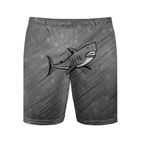 Мужские шорты спортивные с принтом Акула в Петрозаводске,  |  | shark | акула | акулы | жители | клыки | море | морские | океан | рыба