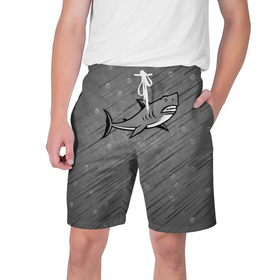 Мужские шорты 3D с принтом Акула ,  полиэстер 100% | прямой крой, два кармана без застежек по бокам. Мягкая трикотажная резинка на поясе, внутри которой широкие завязки. Длина чуть выше колен | shark | акула | акулы | жители | клыки | море | морские | океан | рыба