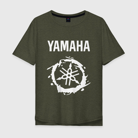 Мужская футболка хлопок Oversize с принтом YAMAHA ЯМАХА МОТОСПОРТ , 100% хлопок | свободный крой, круглый ворот, “спинка” длиннее передней части | motorcycle | yamaha | yzf r6. | байк | байкер | мотоспорт | мототехника | мотоцикл | мотоциклист | скутер | ямаха