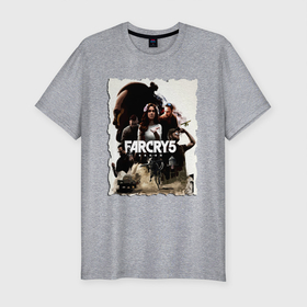 Мужская футболка хлопок Slim с принтом FARCRY GAME в Курске, 92% хлопок, 8% лайкра | приталенный силуэт, круглый вырез ворота, длина до линии бедра, короткий рукав | farcry | fc 5 | fc5 | фар край