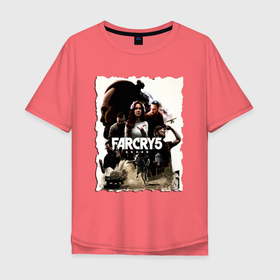 Мужская футболка хлопок Oversize с принтом FARCRY GAME в Кировске, 100% хлопок | свободный крой, круглый ворот, “спинка” длиннее передней части | farcry | fc 5 | fc5 | фар край