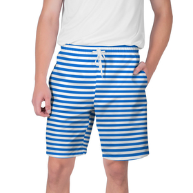 Мужские шорты 3D с принтом морская униформа в Петрозаводске,  полиэстер 100% | прямой крой, два кармана без застежек по бокам. Мягкая трикотажная резинка на поясе, внутри которой широкие завязки. Длина чуть выше колен | Тематика изображения на принте: в топе | в тренде | морская одежда | сине белая | служебная одежда