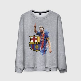 Мужской свитшот хлопок с принтом Lionel Messi   Barcelona   Argentina , 100% хлопок |  | barcelona | football | forward | messi | star | барселона | звезда | месси | нападающий | форвард | футбол