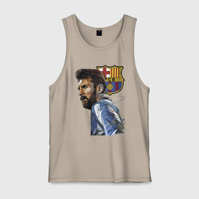 Мужская майка хлопок с принтом Lionel Messi   Barcelona   Argentina   Striker в Тюмени, 100% хлопок |  | Тематика изображения на принте: barcelona | football | forward | messi | star | барселона | звезда | месси | нападающий | форвард | футбол
