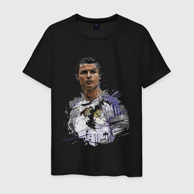 Мужская футболка хлопок с принтом Cristiano Ronaldo   Manchester United   Portugal , 100% хлопок | прямой крой, круглый вырез горловины, длина до линии бедер, слегка спущенное плечо. | football | forward | ronaldo | star | звезда | роналдо | форвард | футбол
