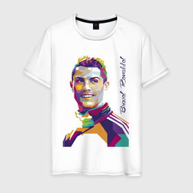 Мужская футболка хлопок с принтом Bravo Ronaldo в Санкт-Петербурге, 100% хлопок | прямой крой, круглый вырез горловины, длина до линии бедер, слегка спущенное плечо. | football | forward | ronaldo | star | звезда | роналдо | форвард | футбол