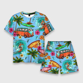 Мужской костюм с шортами 3D с принтом Пальмы, волны, серфинг в Тюмени,  |  | beach | club | palm | party | sea | summer | tropical | волна | волны | жара | летние | лето | море | очки | пальмы | пляж | серф | серфинг | тропический