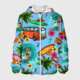 Мужская куртка 3D с принтом Пальмы волны серфинг , ткань верха — 100% полиэстер, подклад — флис | прямой крой, подол и капюшон оформлены резинкой с фиксаторами, два кармана без застежек по бокам, один большой потайной карман на груди. Карман на груди застегивается на липучку | beach | club | palm | party | sea | summer | tropical | волна | волны | жара | летние | лето | море | очки | пальмы | пляж | серф | серфинг | тропический
