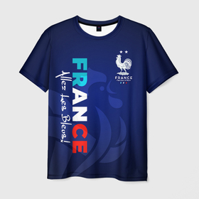 Мужская футболка 3D с принтом Сборная Франции в Петрозаводске, 100% полиэфир | прямой крой, круглый вырез горловины, длина до линии бедер | france | les bleus | евро | сборная франции | франция | футбол | чемпионат европы | чемпионат мира | чемпионы мира