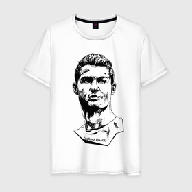 Мужская футболка хлопок с принтом Ronaldo   Manchester United   Portugal в Петрозаводске, 100% хлопок | прямой крой, круглый вырез горловины, длина до линии бедер, слегка спущенное плечо. | football | forward | ronaldo | star | звезда | роналдо | форвард | футбол