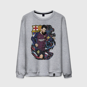 Мужской свитшот хлопок с принтом Messi   Barcelona   Argentina   Striker , 100% хлопок |  | barcelona | football | forward | messi | star | барселона | звезда | месси | нападающий | форвард | футбол