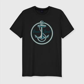 Мужская футболка хлопок Slim с принтом Дух океана , 92% хлопок, 8% лайкра | приталенный силуэт, круглый вырез ворота, длина до линии бедра, короткий рукав | ocean spirit | whale | белый кит | дух океана | кит | киты | морские | паттерн | синий кит