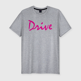 Мужская футболка хлопок Slim с принтом DRIVE в Санкт-Петербурге, 92% хлопок, 8% лайкра | приталенный силуэт, круглый вырез ворота, длина до линии бедра, короткий рукав | drive | драйв | кино | райан гослинг | фильмы