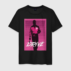 Мужская футболка хлопок с принтом ДРАЙВ  в Рязани, 100% хлопок | прямой крой, круглый вырез горловины, длина до линии бедер, слегка спущенное плечо. | drive | драйв | кино | райан гослинг | фильмы