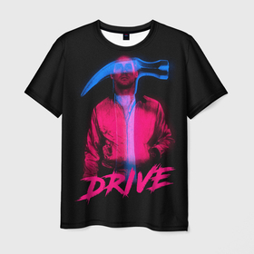 Мужская футболка 3D с принтом DRIVE в Санкт-Петербурге, 100% полиэфир | прямой крой, круглый вырез горловины, длина до линии бедер | Тематика изображения на принте: drive | драйв | кино | райан гослинг | фильмы