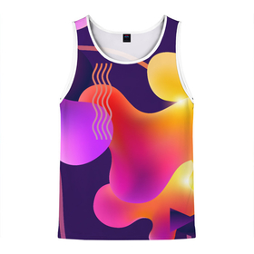 Мужская майка 3D с принтом Rainbow T-Shirt в Петрозаводске, 100% полиэстер | круглая горловина, приталенный силуэт, длина до линии бедра. Пройма и горловина окантованы тонкой бейкой | colorful | rainbow | градиент | иллюстрация | линии