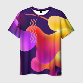 Мужская футболка 3D с принтом Rainbow T-Shirt в Новосибирске, 100% полиэфир | прямой крой, круглый вырез горловины, длина до линии бедер | Тематика изображения на принте: colorful | rainbow | градиент | иллюстрация | линии